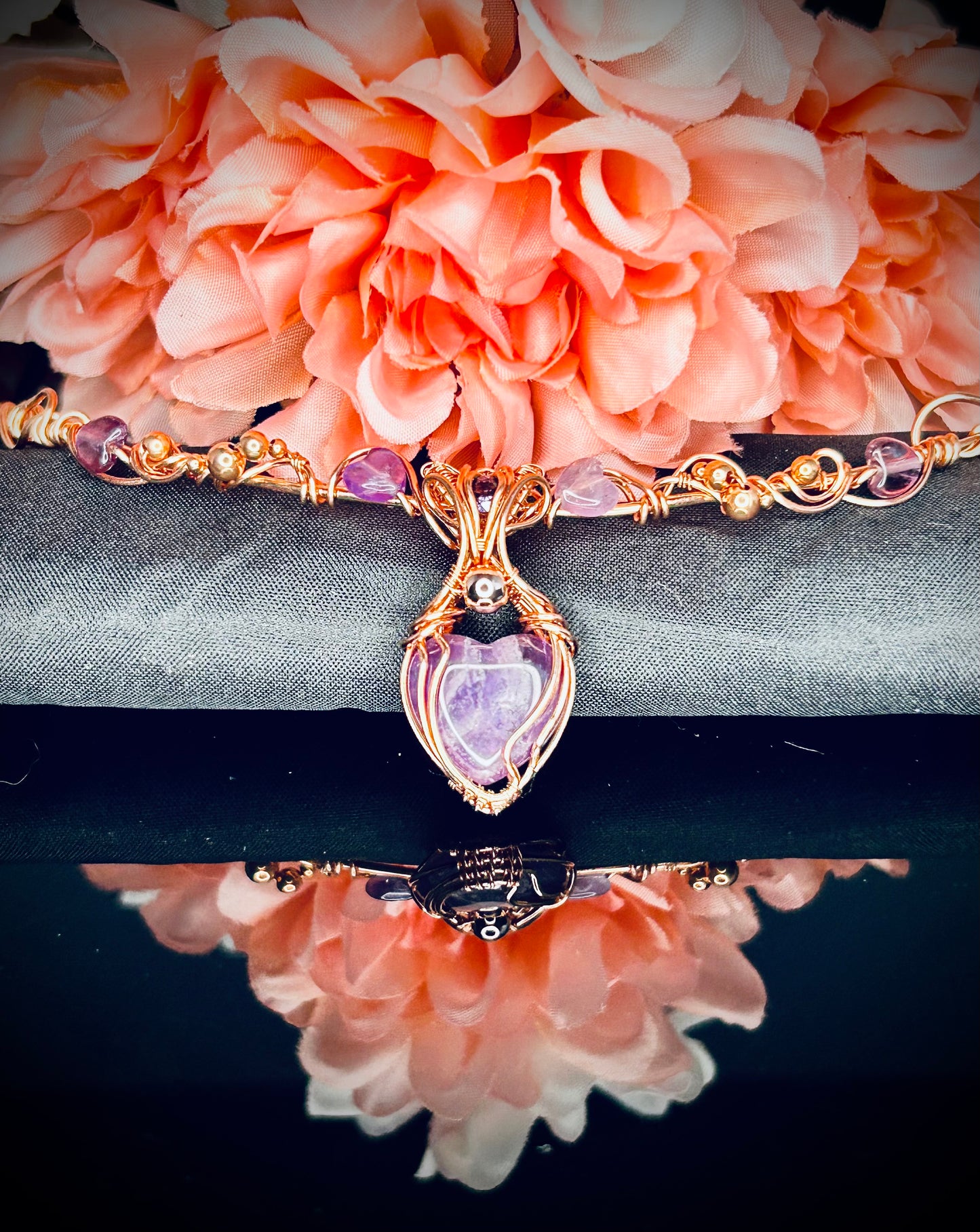 Amethyst Heart Choker