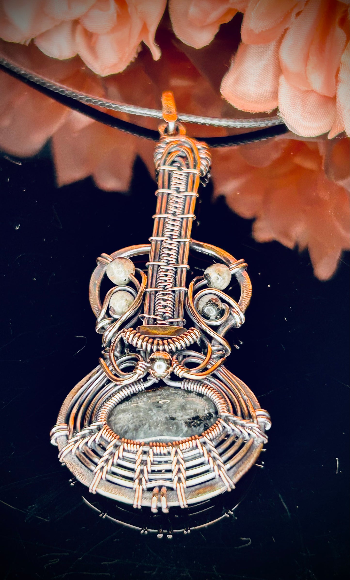 Copper Guitar Pendant