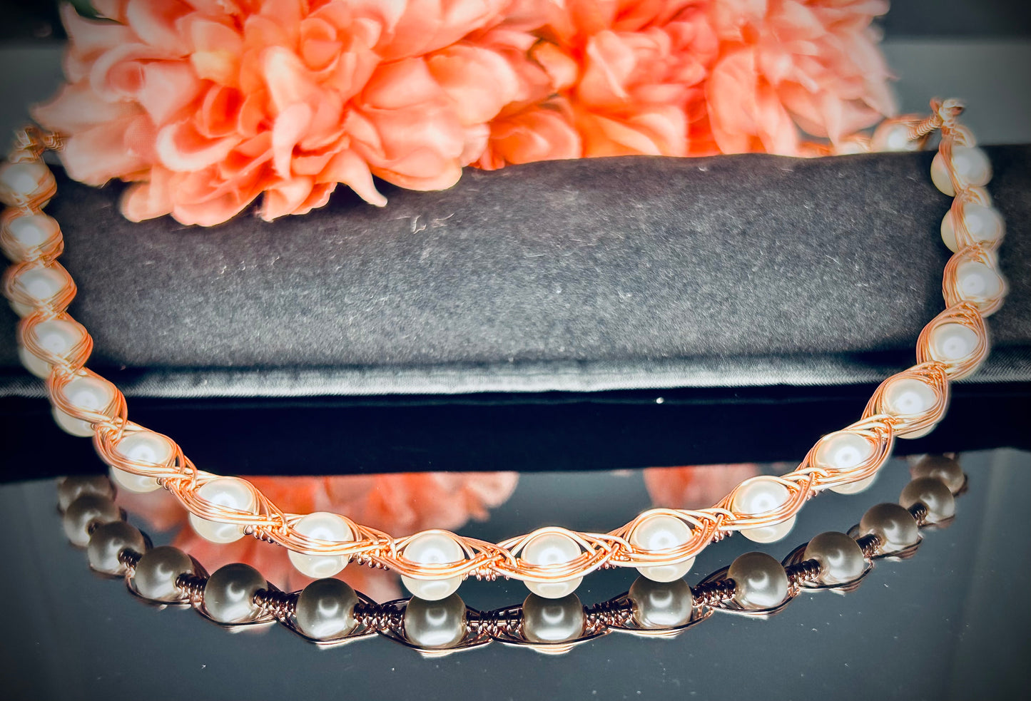 Herringbone Pearl Choker & Bracelet Set