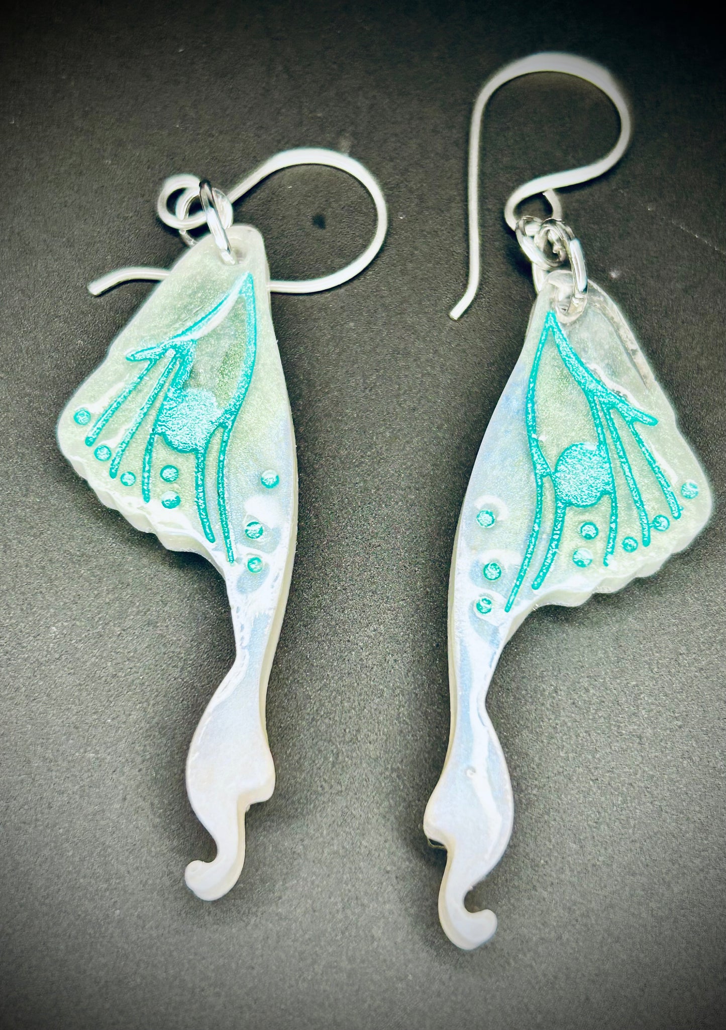 Resin Luna Moth Wing Earrings