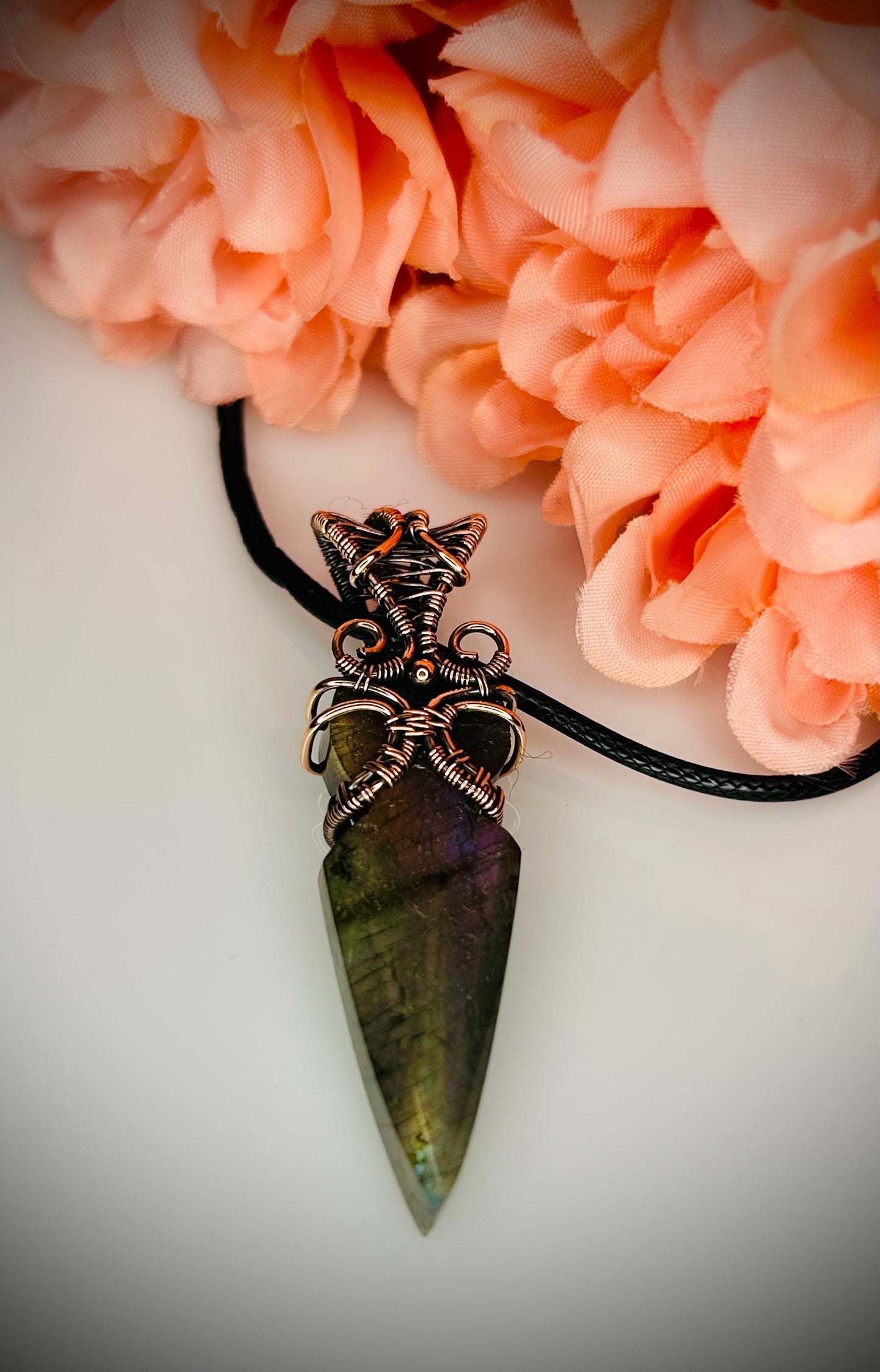 Copper Labradorite Kunai Reversible Pendant