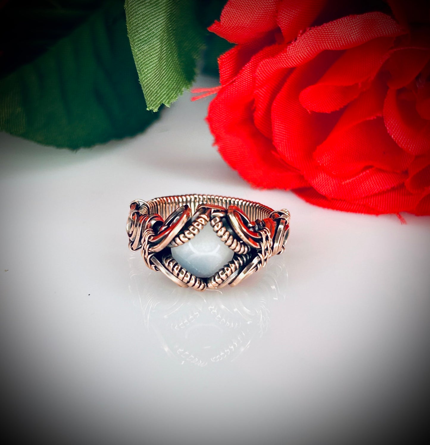 White Moonstone Ring Size 6