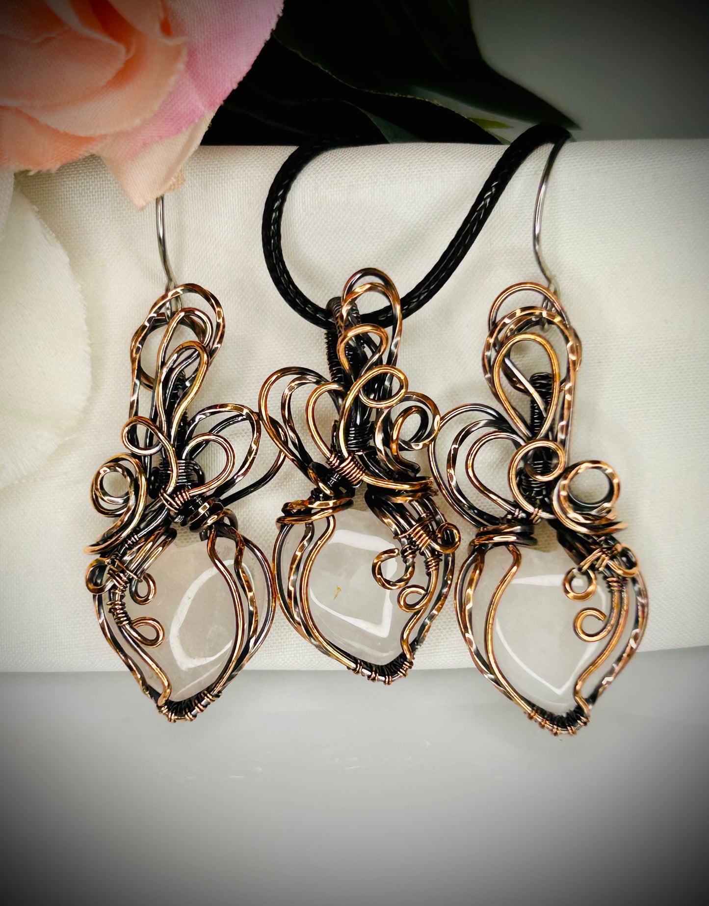 Heart Pendant and Earring set