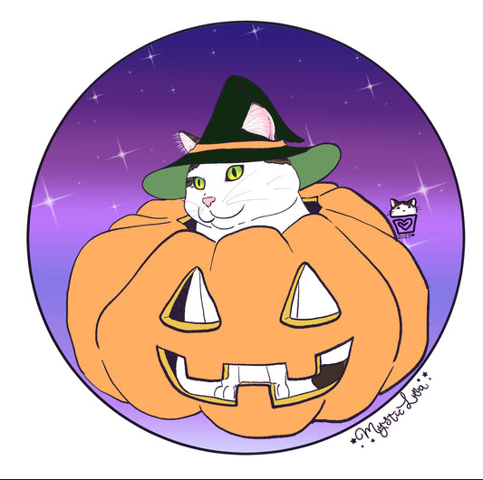 Kitty Pumpkin Witch