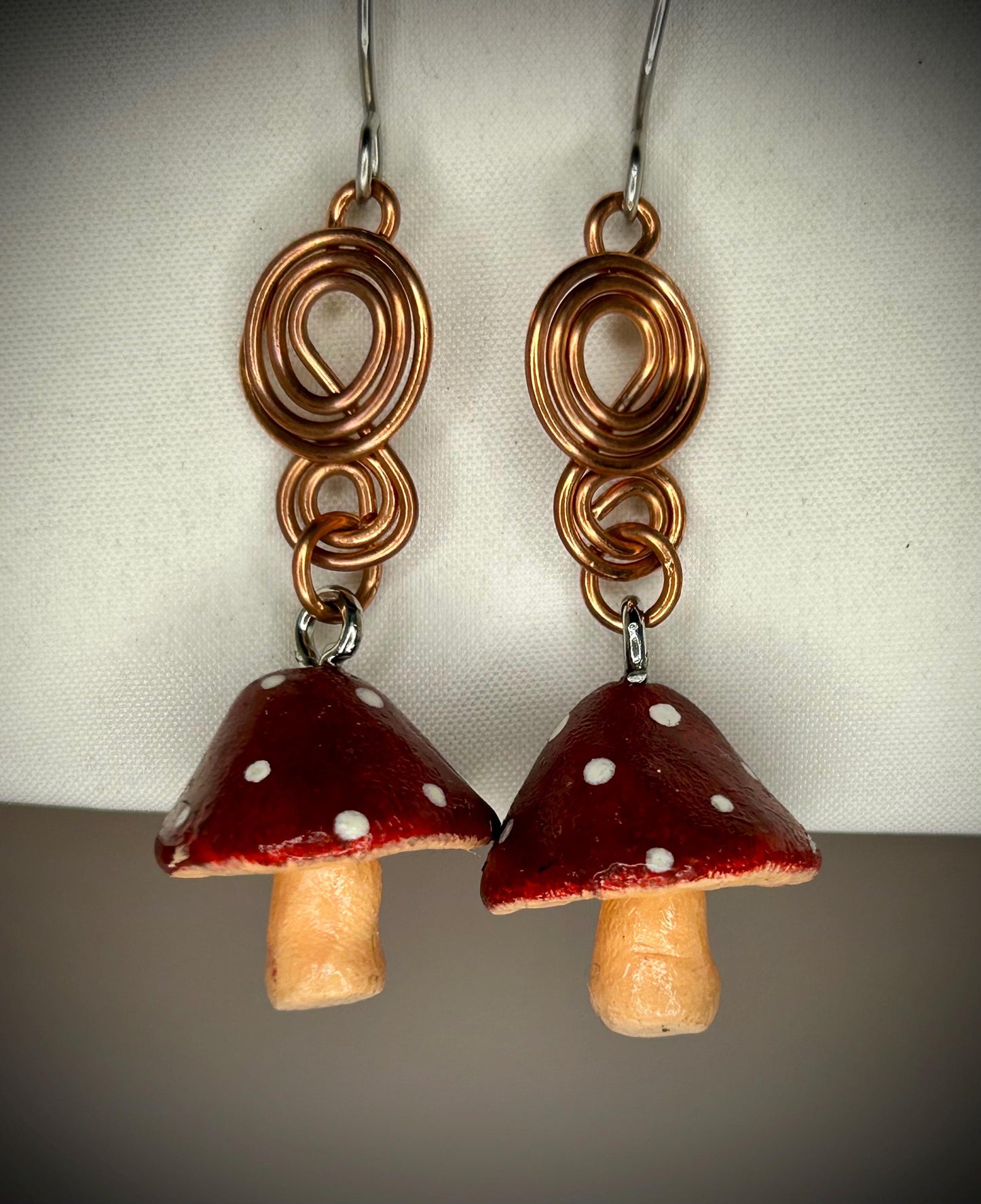 Copper Mushroom Earrings