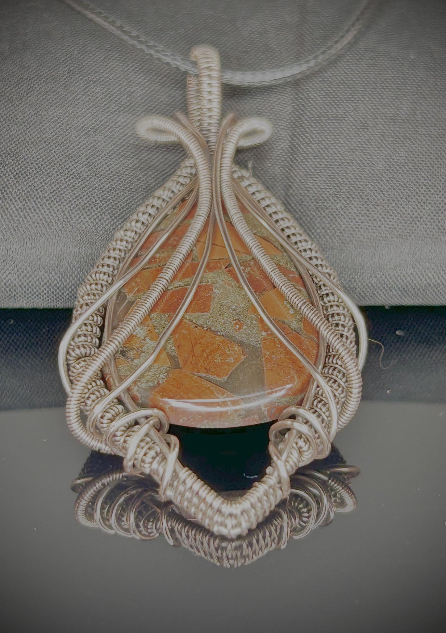 Copper and Red Jasper Pendant
