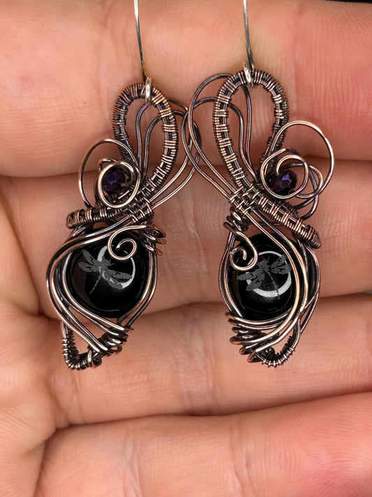 Copper Dragonfly Earrings