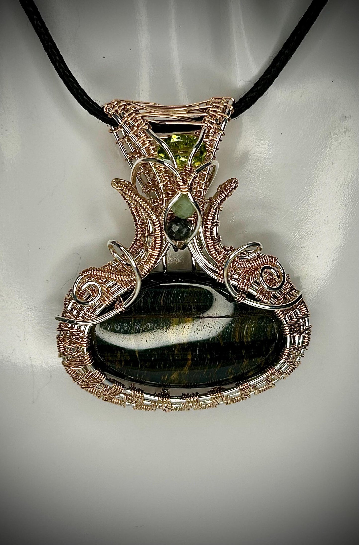 Silver/Rose Gold Filled Tiger’s Eye Pendant