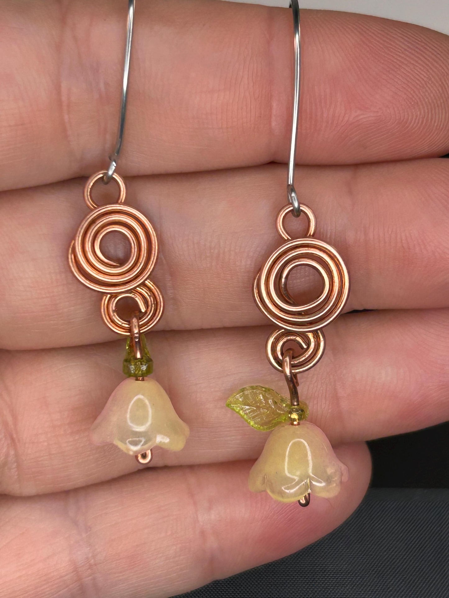Copper Flower Earrings