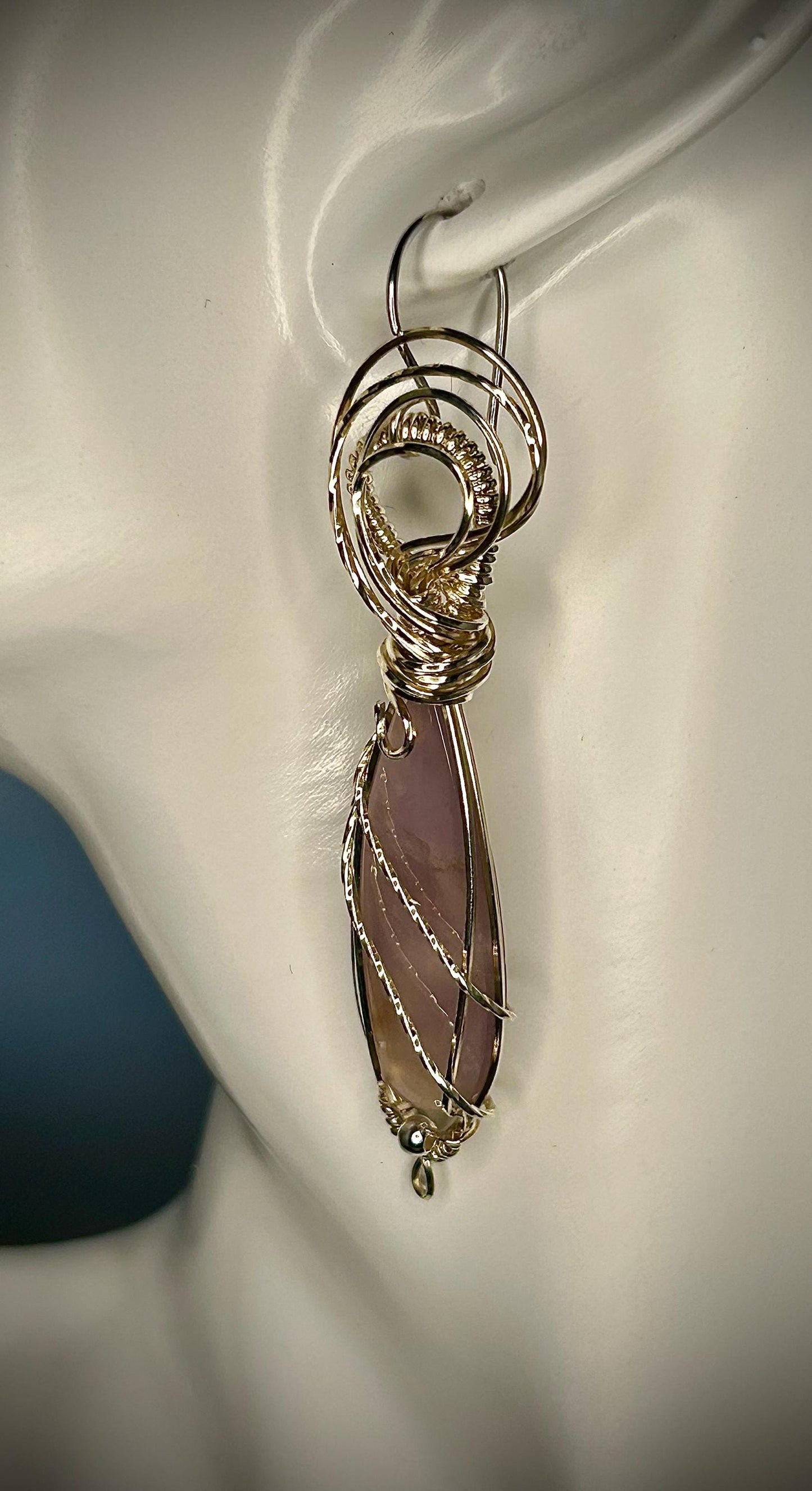 Silver Purple Chalcedony Earrings