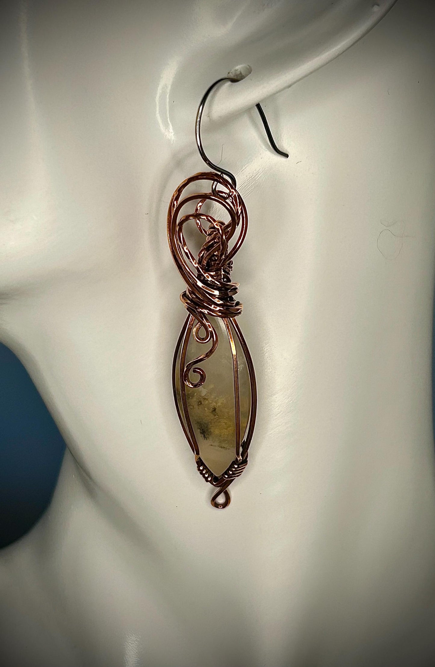 Copper Dendritic Agate Earrings