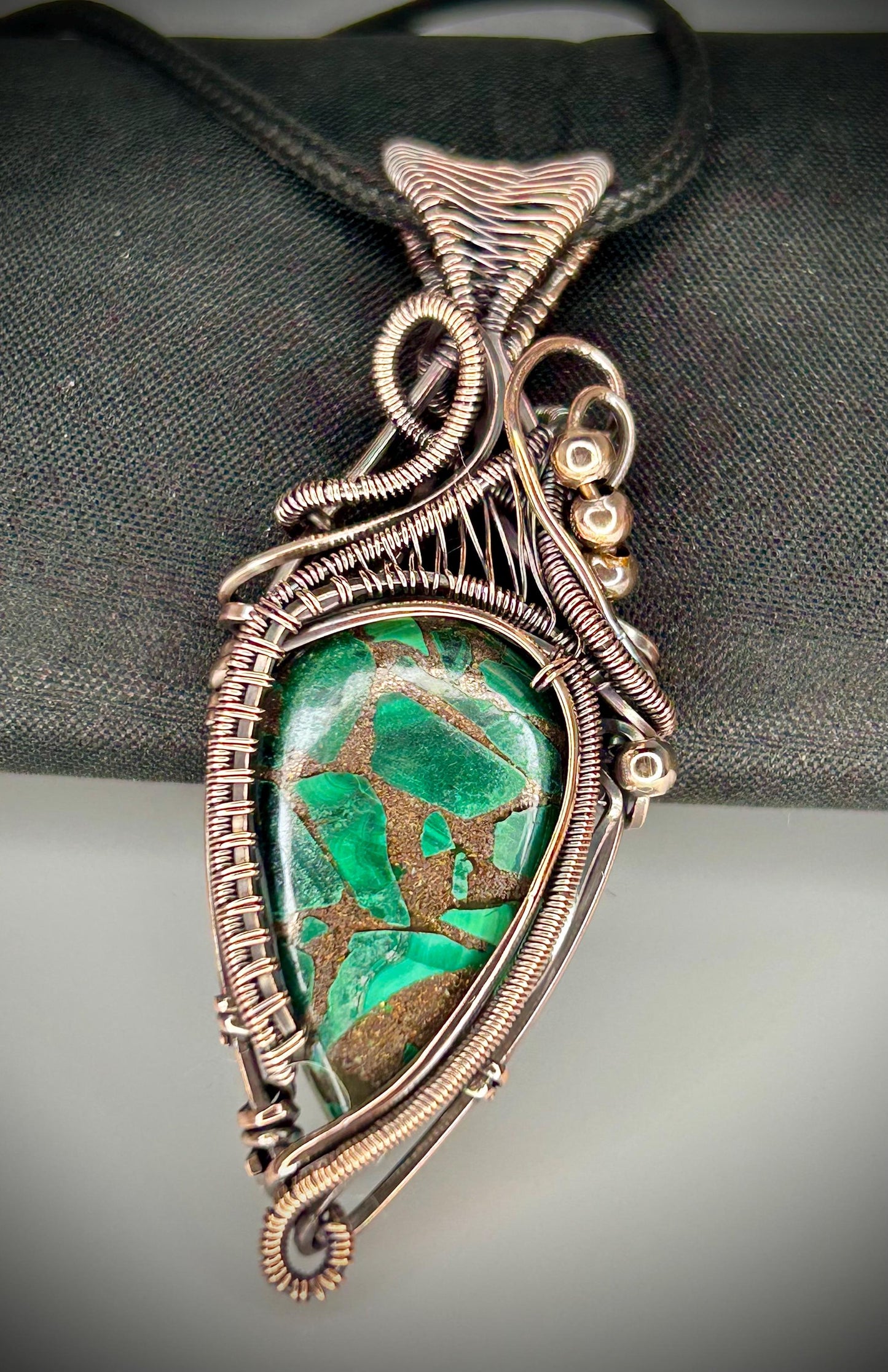 Malachite Copper Composite Pendant