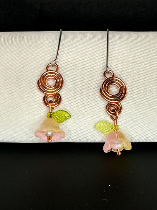 Copper Flower Earrings