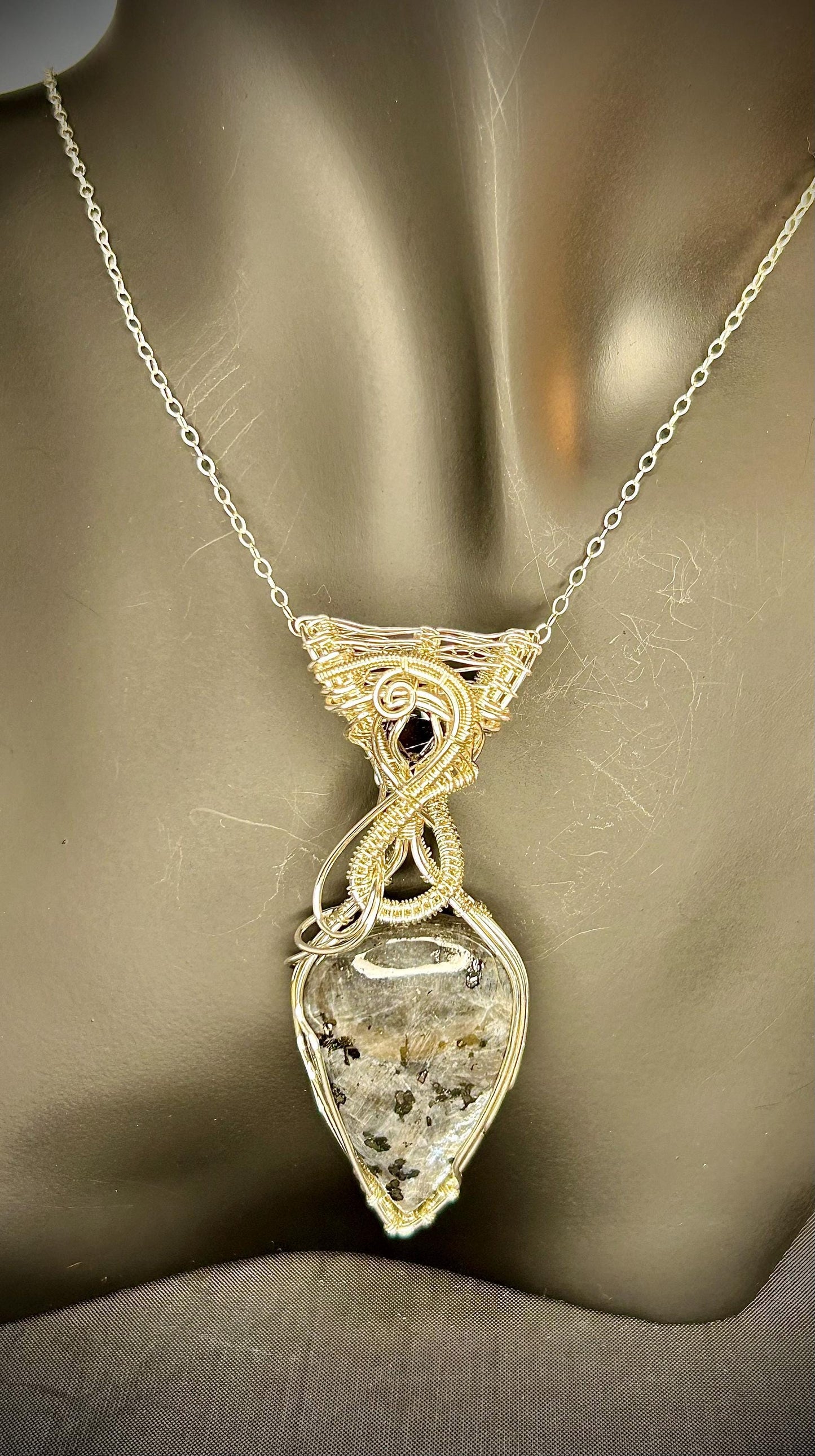 Silver Larvikite Pendant