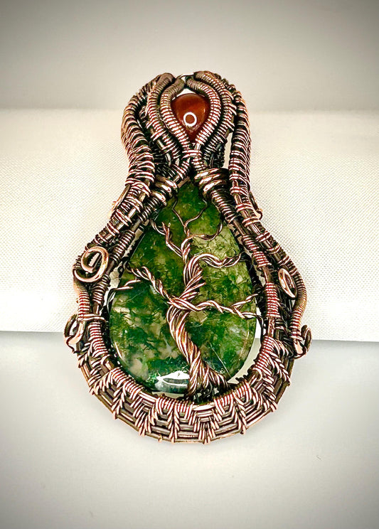 Large Copper Moss Agate TOL Pendant