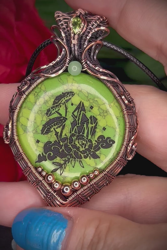 Etched Dyed Howlite Pendant
