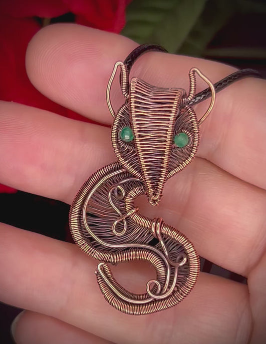 Green Onyx Fox Pendant