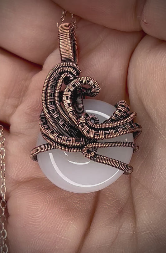 Copper Wave Donut Pendant