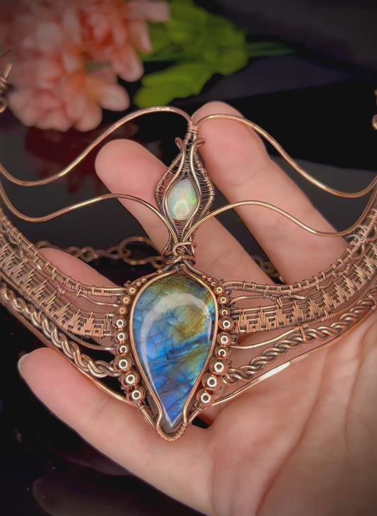 Copper Labradorite & Opal Collar