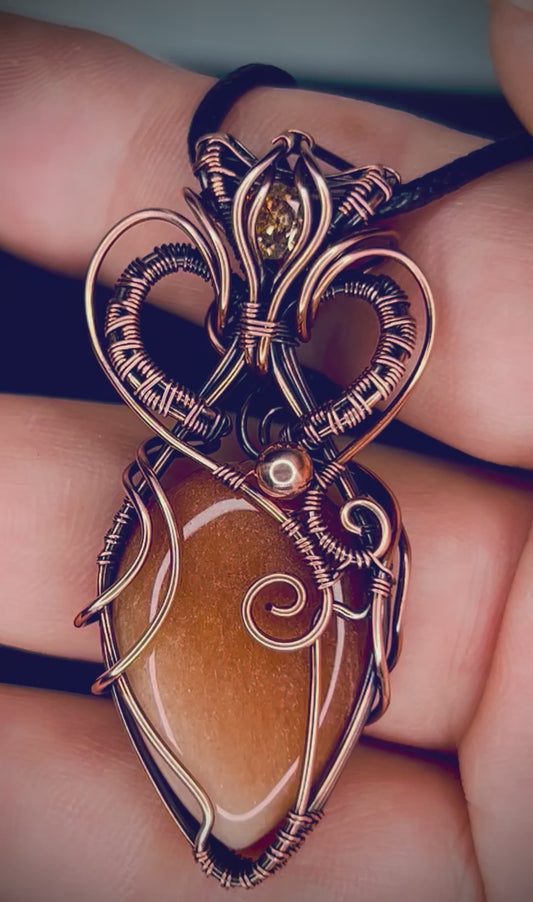 Copper Canyon Peach Feldspar Pendant
