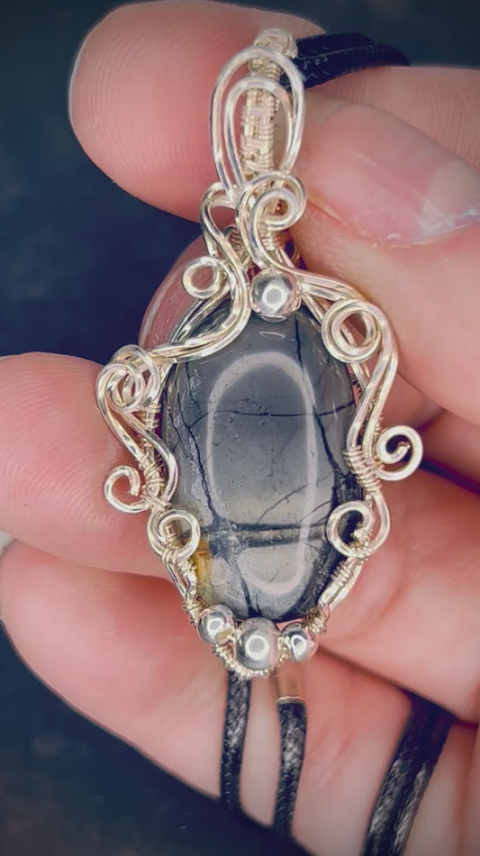 Silver Picasso Jasper Pendant