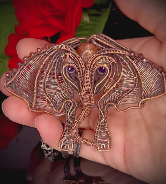 Sunstone Elephant Pendant