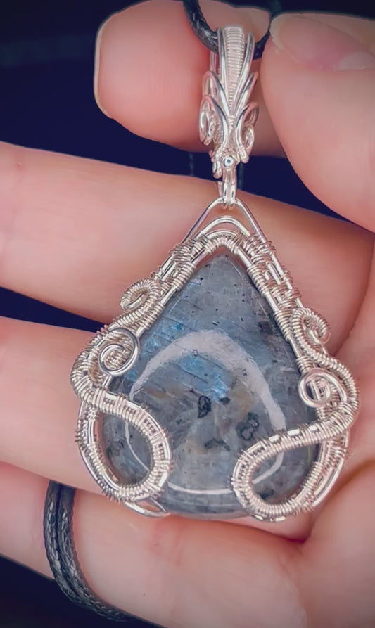 Silver Larvikite Interchangeable Pendant