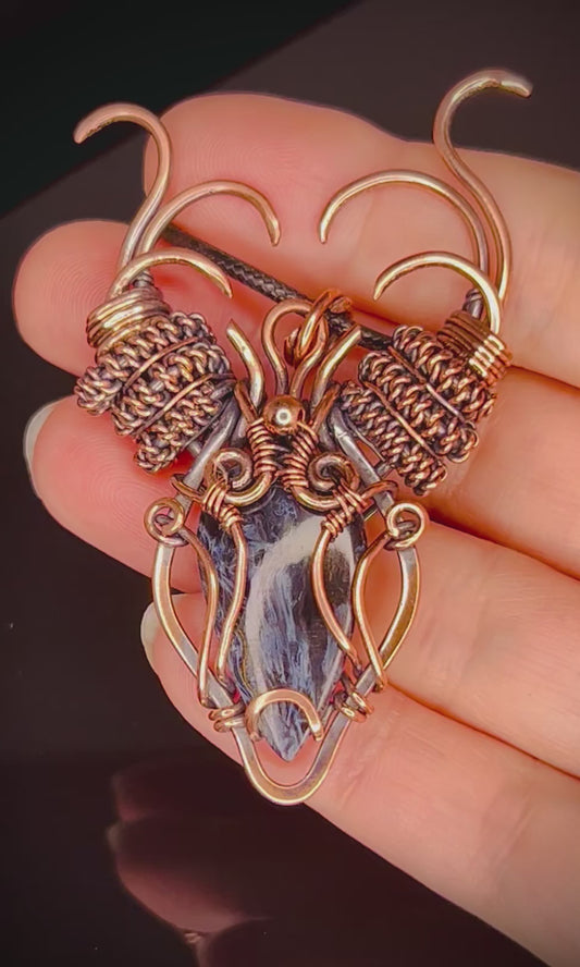 Copper Pietersite Deer Pendant
