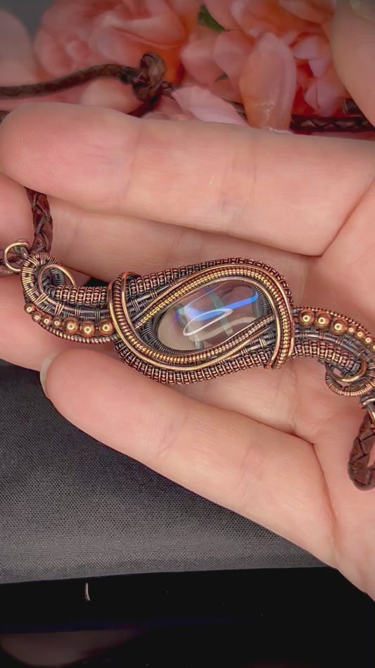 Copper Prism Glass Pendant