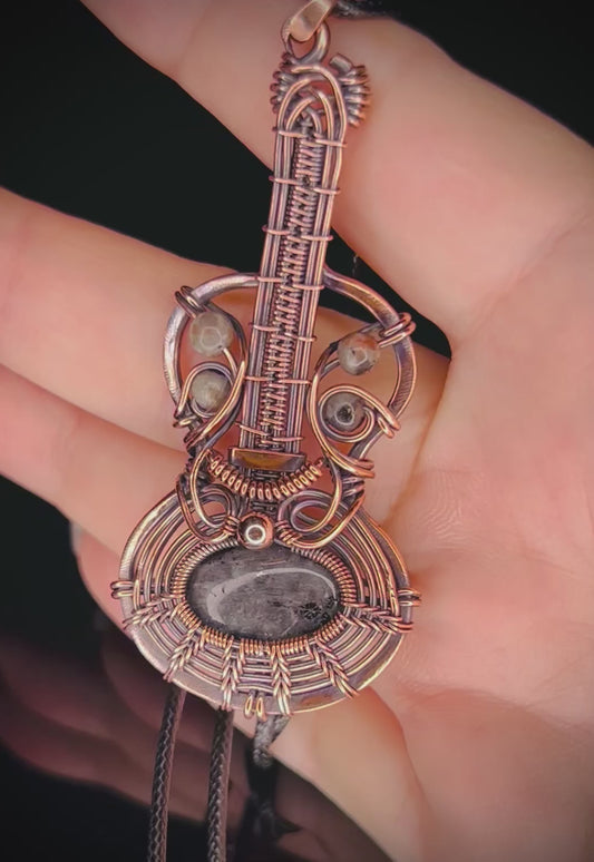 Copper Guitar Pendant