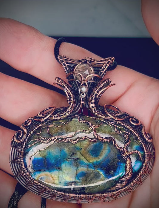 Labradorite & Rose Quartz TOL Pendant