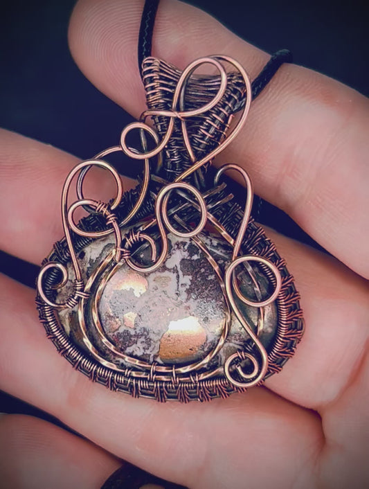 Native Copper Dolomite Pumpkin Pendant