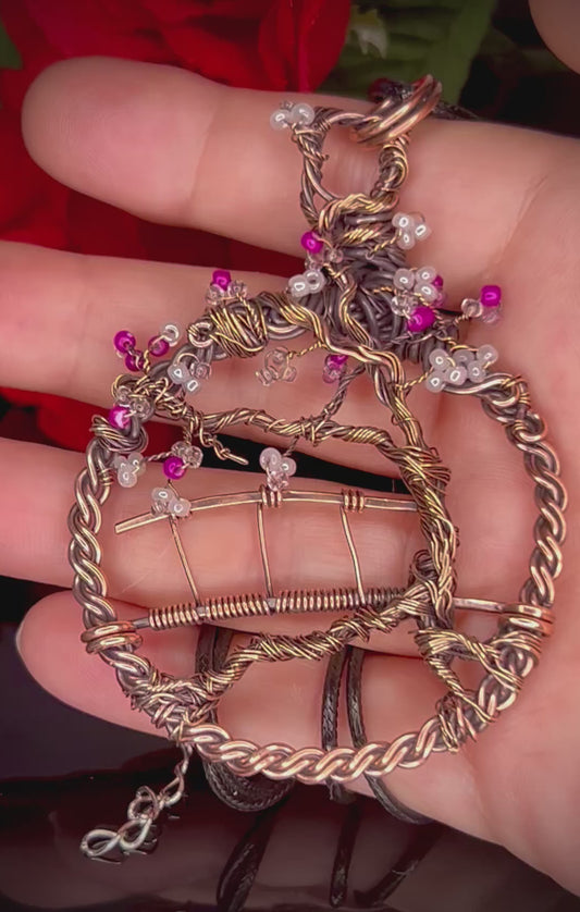 Copper/Bronze Cherry Blossom Garden Pendant