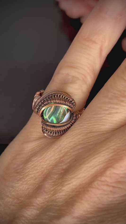 Abalone Weave Ring Size 6