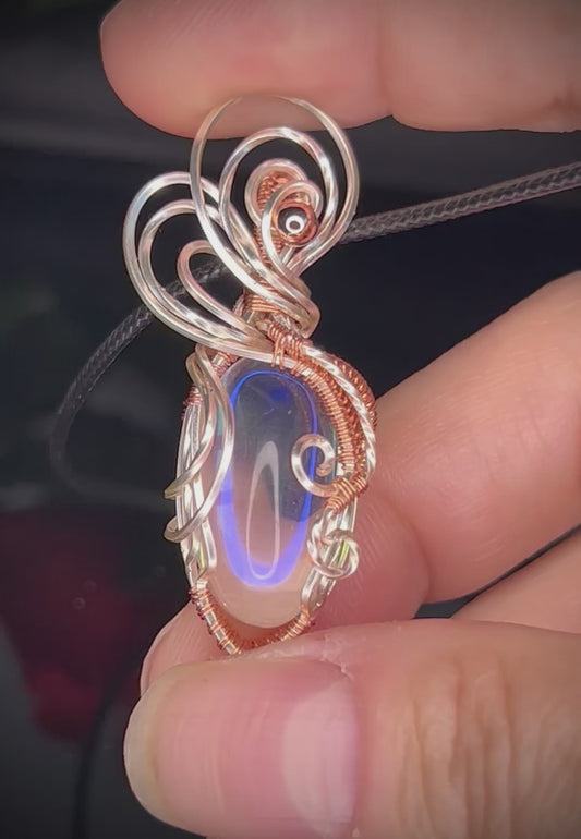 Tinned Copper Prism Glass Pendant