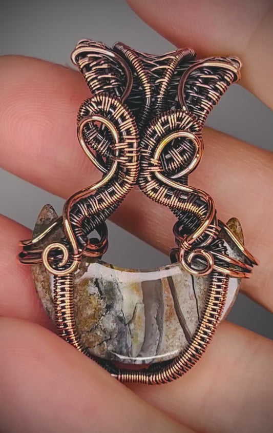 Copper Petrified Wood Pendant