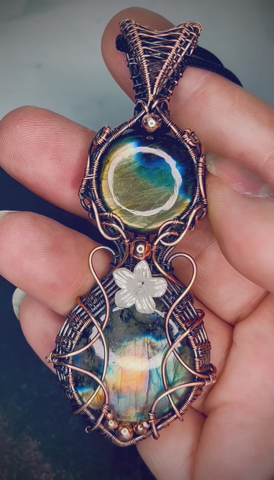 Copper Double Labradorite Pendant
