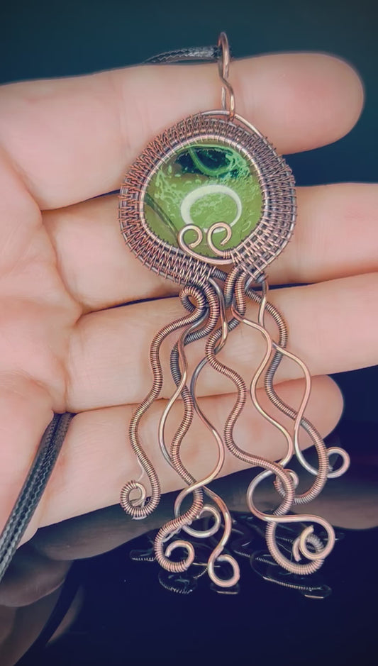 Copper Jellyfish Pendant