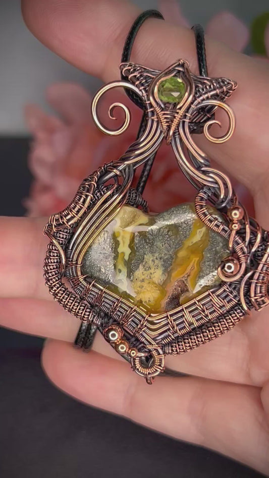 Marcasite Heart & Peridot Pendant