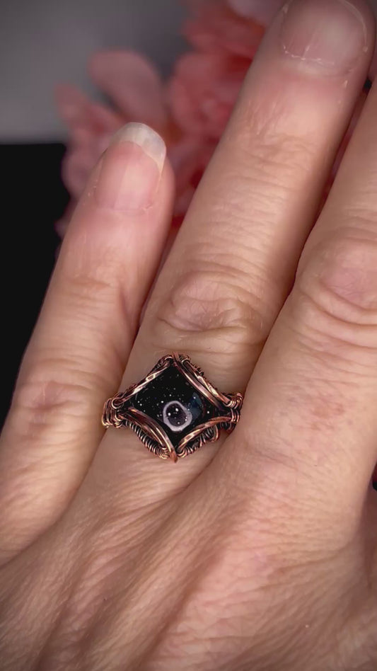 Blue Goldstone Ring Size 7