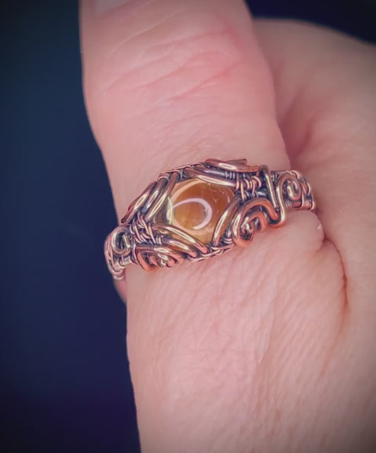 Copper Citrin Ring size 10.5
