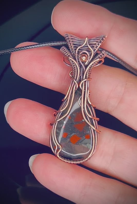 Copper African Bloodstone Pendant