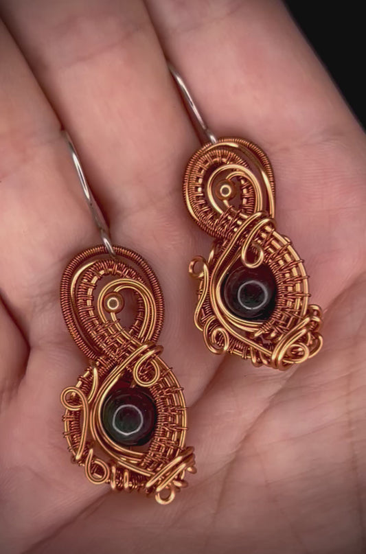 Copper Fire Agate Earrings